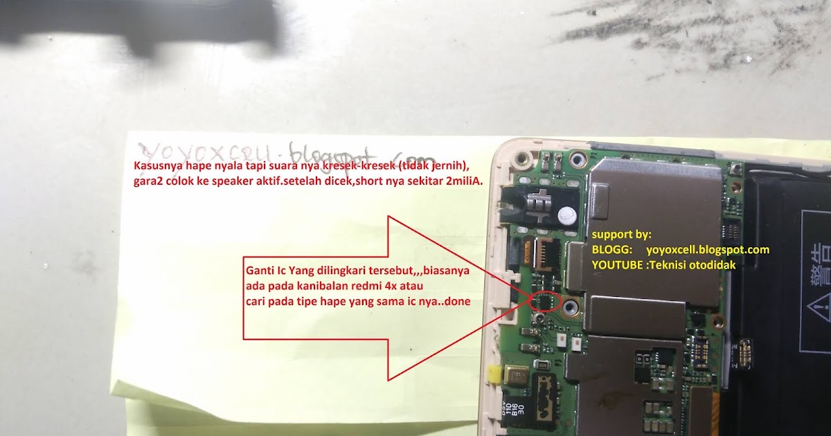 Xiaomi Redmi 3s Short ic AudioSuara kecil bunyi kresek