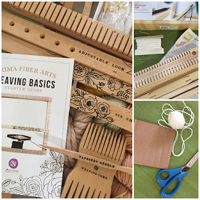 The Prima Fiber Arts Weaving Loom Kit, The Home Made Modern Kit, and a Cardboard Loom