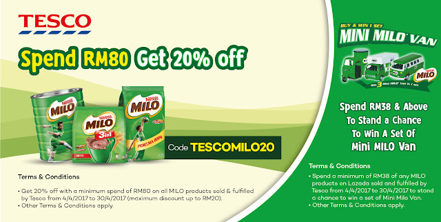 Tesco Milo Products 20% Discount Using Lazada Voucher Code ...