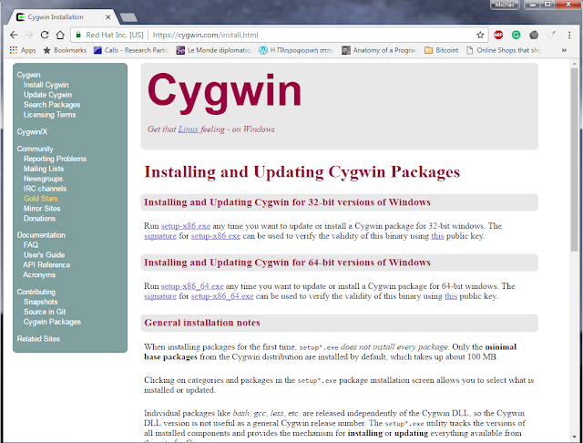 Cygwin download page of the site. Cygwin download page of the site.