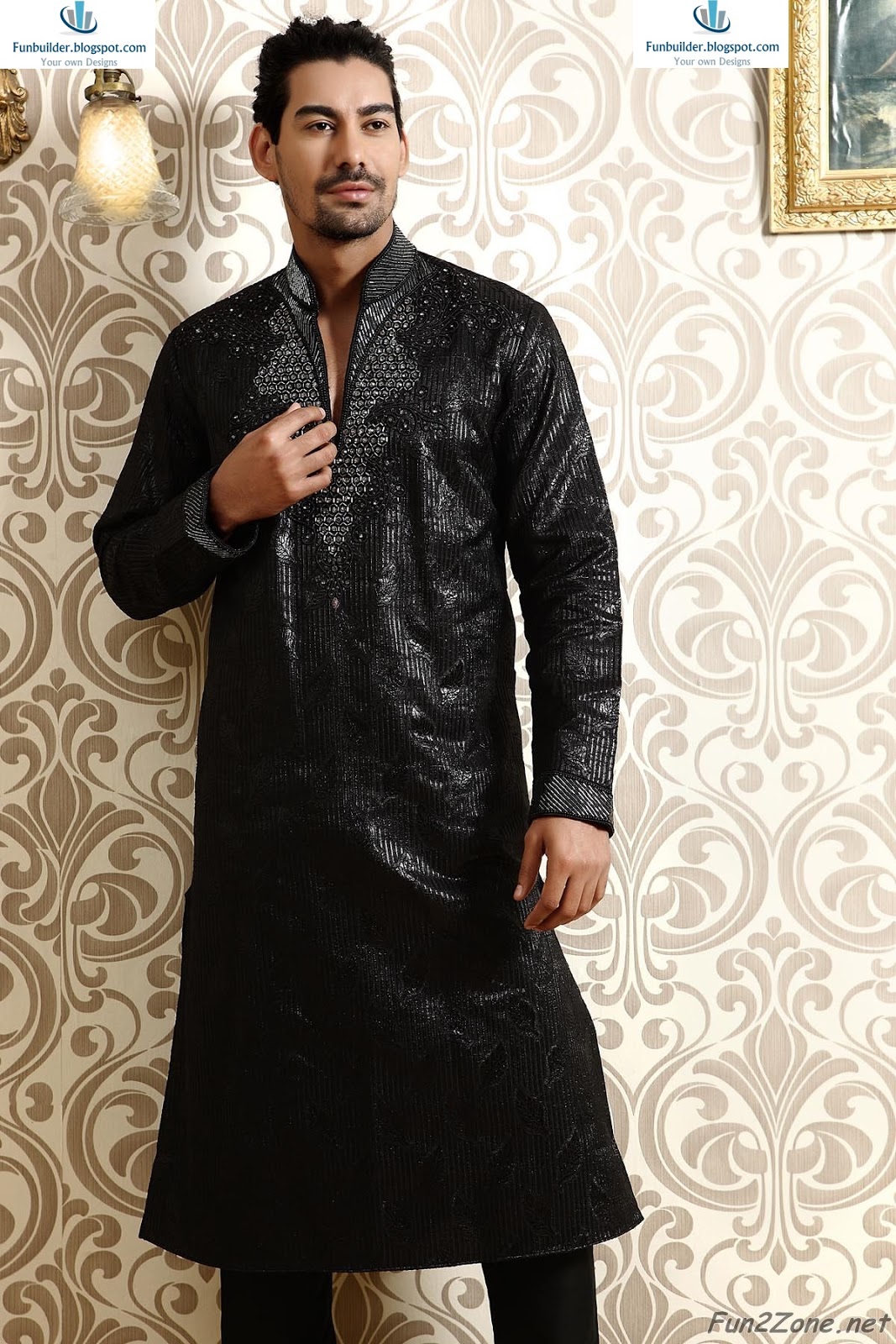 Black shiny kurta Clearance