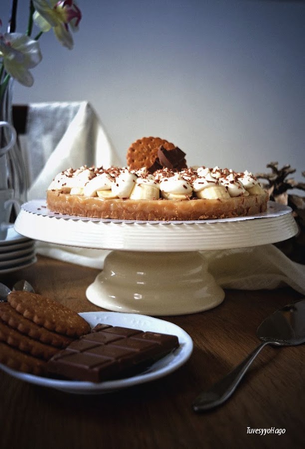 TARTA DE PLÁTANO Y CARAMELO SALADO O BANOFEE PIE - TuvesyoHago