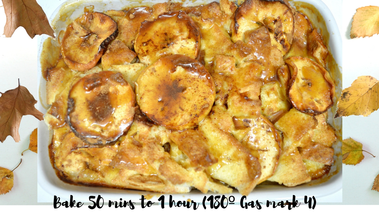 Toffee apple bread pudding 