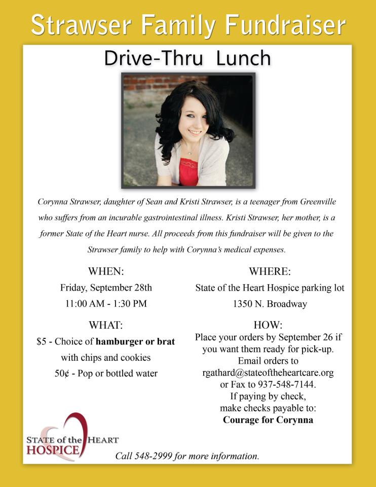 DriveThru Lunch to Benefit Strawser Family
