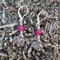 fine silver rose earrings by Emeline Purcell