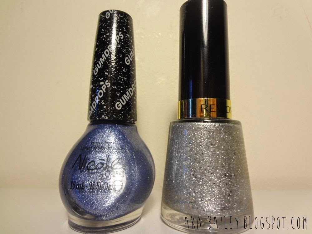 Nicole by OPI Gumdrops Nail Polish in Blue-Berry Sweet On You and Revlon Diamond Texture nail polish