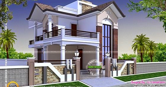 1350 square feet small double storied house - Kerala home design and