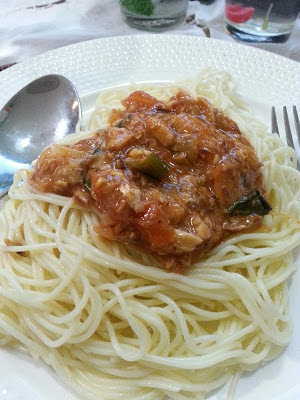 spaghetti sardin, majlis raya. open house