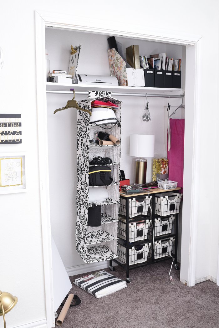 DIY Coral & Glam BiFold Closet Door Makeover Tutorial MONICA BENAVIDEZ