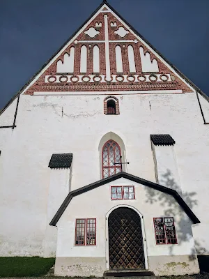 Close up of the facade of Porvoo Cathedral on a Southern Finland road trip