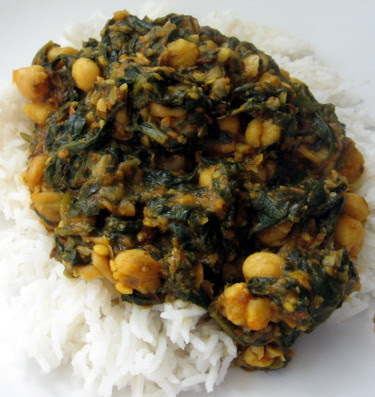 chole palak chickpeas and spinach