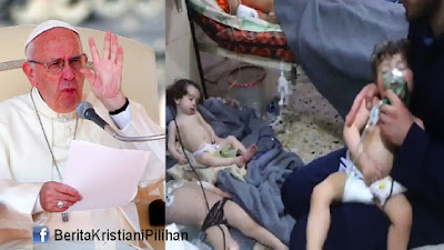 Paus Fransiskus Mengutuk Penggunaan Senjata Kimia di Suriah