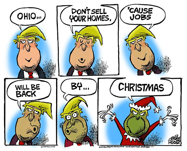 As he slowly turns into the Grinch, Donald Trump says, 