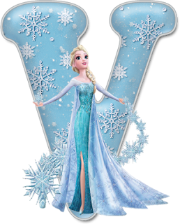 Alfabeto de Elsa con Vestido de Gala. 