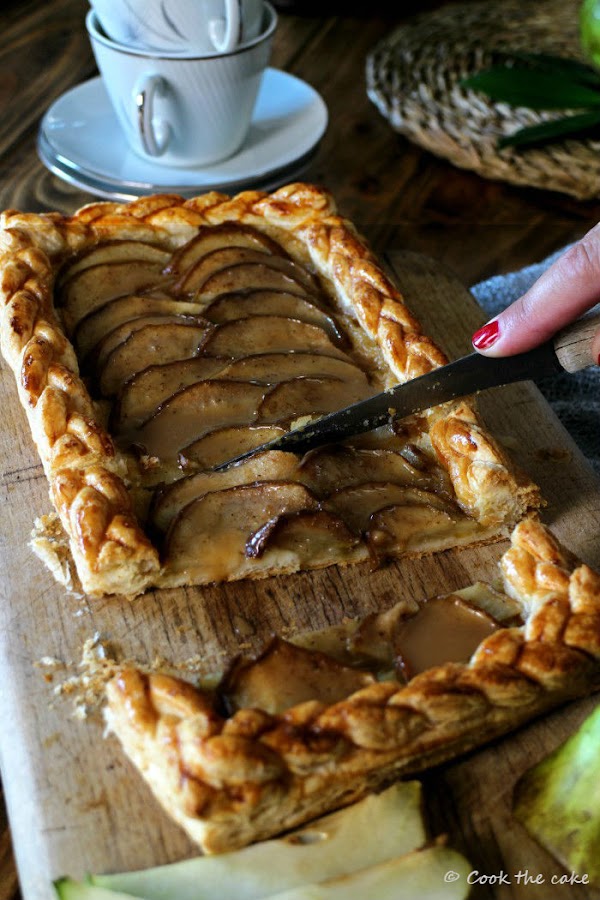 pear-puff-pastry, hojaldre-de-peras, toffee-de-jengibre, ginger-toffee