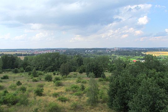 Panorama Prudnika z wieży na Koziej Górze.