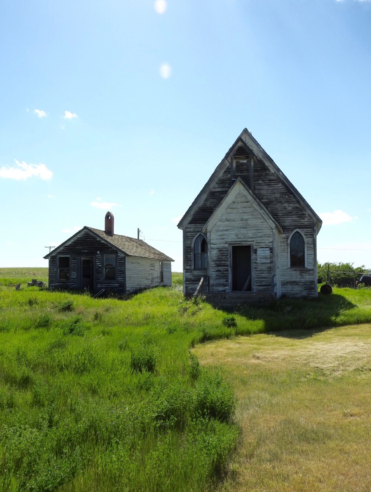 The view from here Abandoned church in Simmie, Saskatchewan