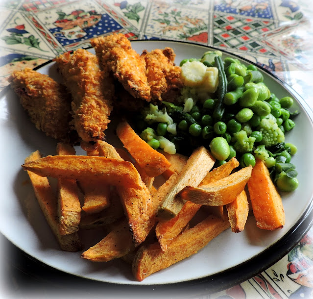 Guilt Free Chicken Strips & Sweet Potato Fries
