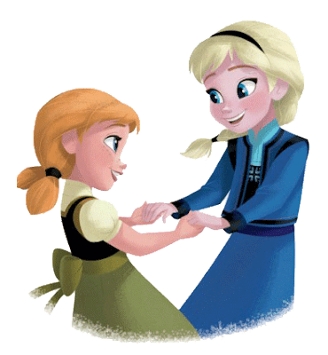 Anna y Elsa de pequeñas