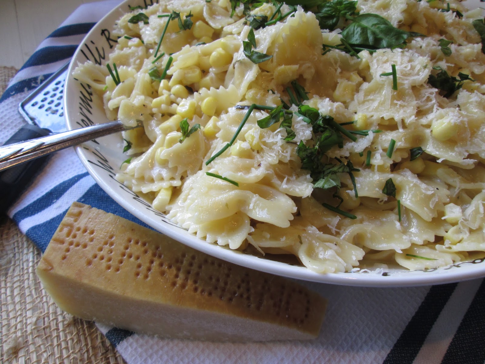 Stirring the Pot Bowtie Pasta with Corn, Fresh Herbs, and Parmesan