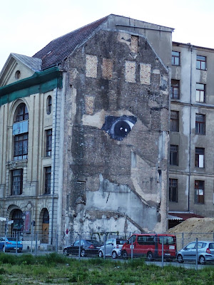 Work of street artist JR in Mitte Berlin