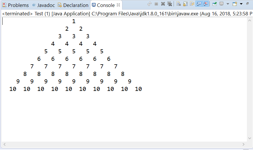 How to create a pyramid of numbers in java? - All Java Interview Programs