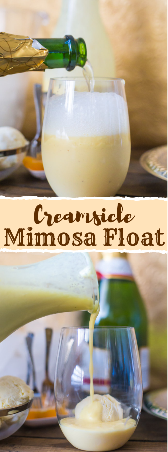 Creamsicle Mimosa Floats #drinks #cocktails