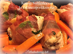 #kanaruoka #kanafile #saltimbocca #rakuunaporkkanat #chicken #chickenrecipe #chickensaltimbocca #serrano #parma #carrots