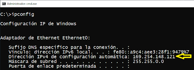 Windows: IP 169.254 APIPA