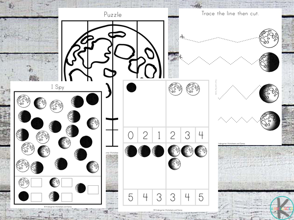 Kindergarten Worksheets and Games: FREE Moon Phases Worksheets