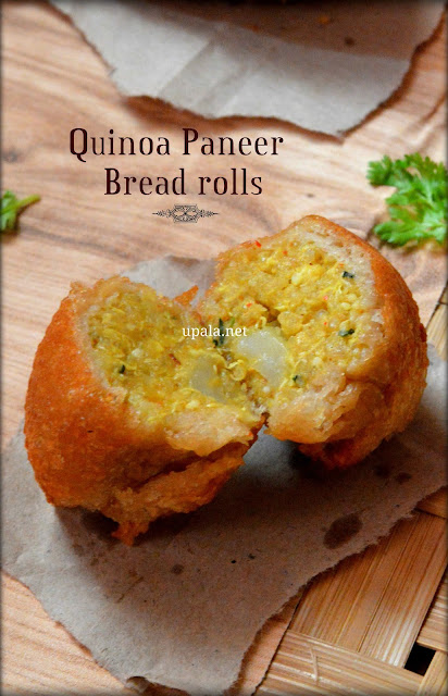 quinoa paneer bread rolls