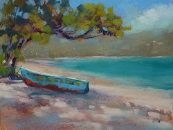 sand beach painting shadows paint pastel bay oil watercolor karen paintings margulis shade tropical week pastels 8x10 magen sold
