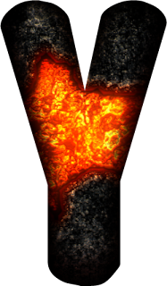 Alfabeto en Lava de Volcán. 
