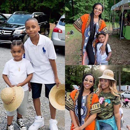 Singer Monica and her daughter rock Dashiki at son's African Jungle ...