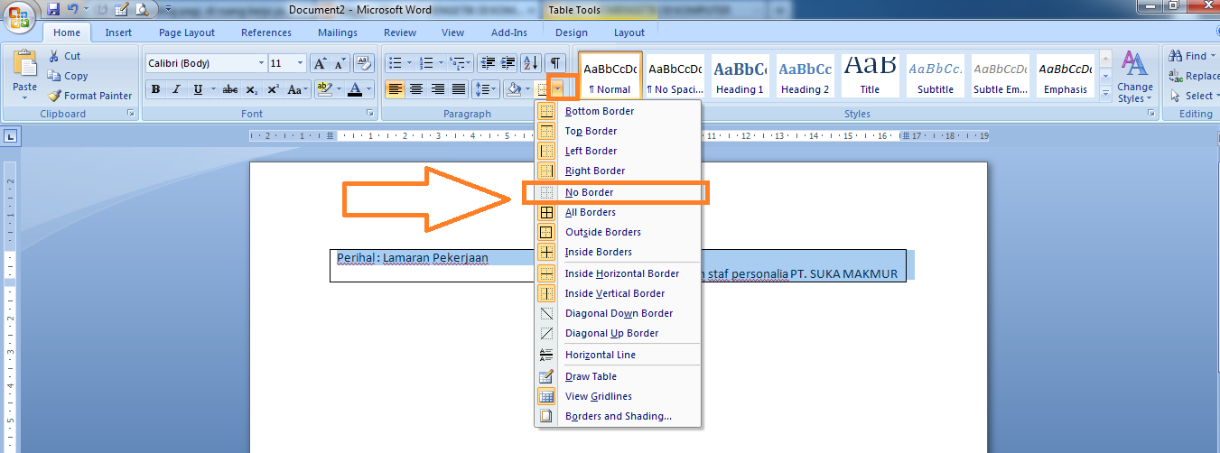 CARA MENYEMBUNYIKAN GARIS TABEL DI MS WORD AGAR GARIS TIDAK MUNCULSexiz Pix