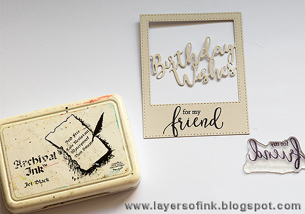 Layers of ink - Birthday Wishes Frame Clear Card Tutorial by Anna-Karin