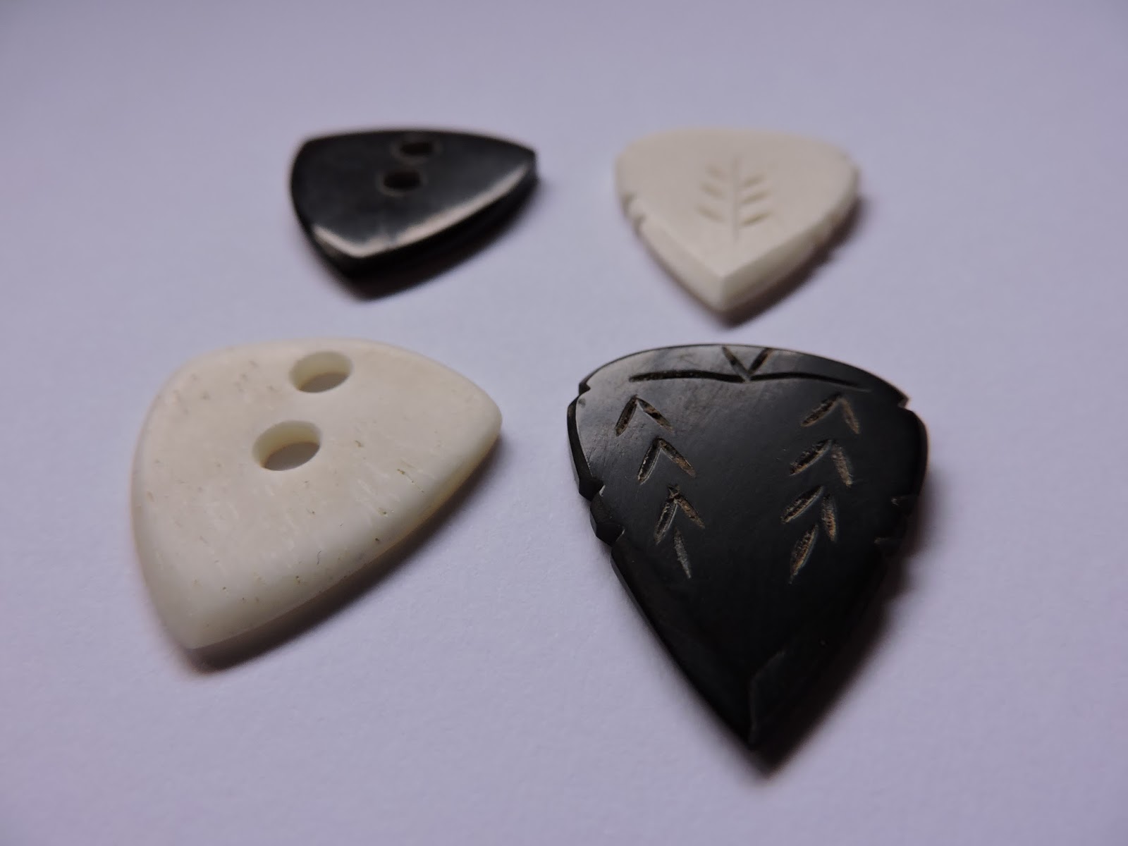 The Pick Bone & Horn Jazz 3s and Spearheads Iron Age Guitar Accessories