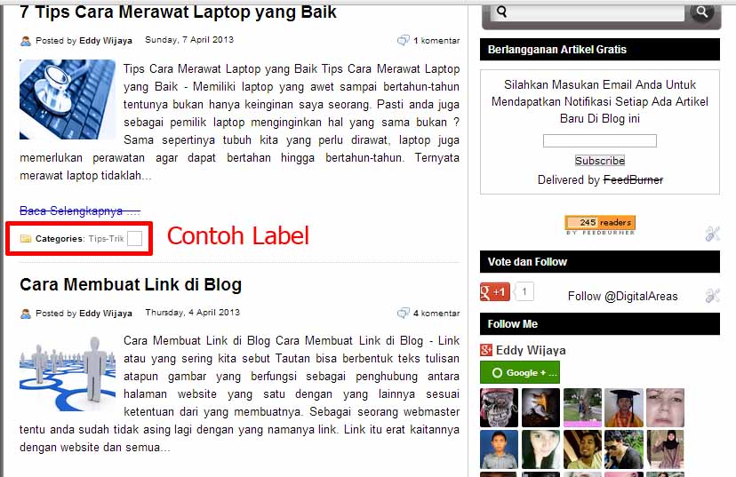 Cara Membuat Label di Blog Klik Info