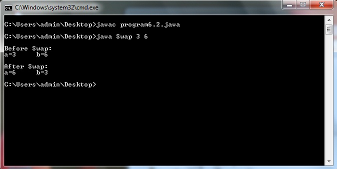 Java program to swap two numbers without using temp variable