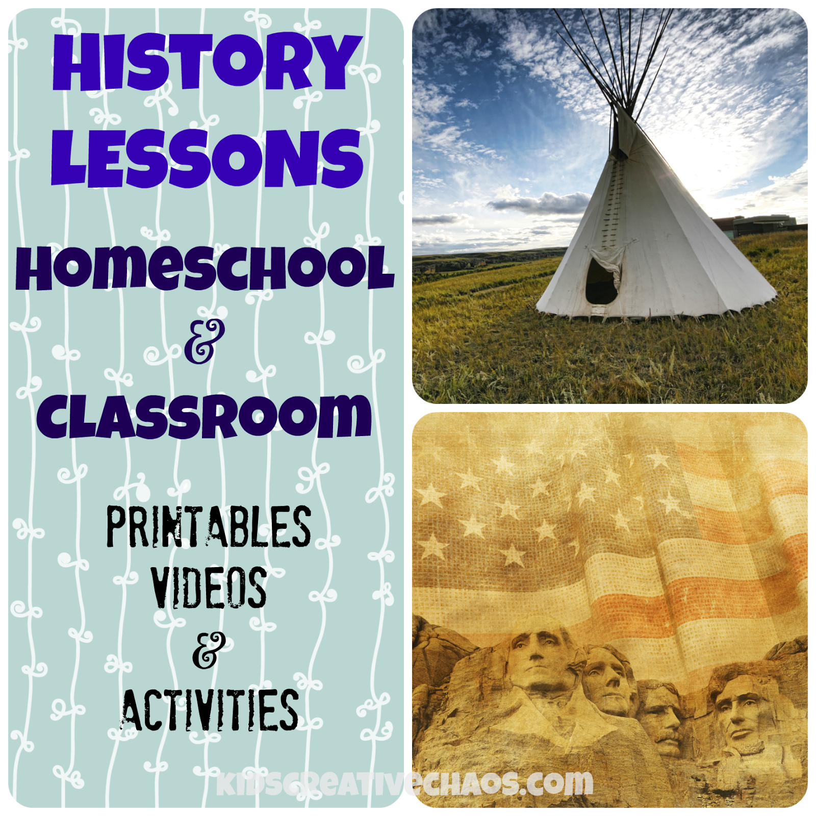 Online History Lessons: Curriculm, Printables, and Videos - Adventures