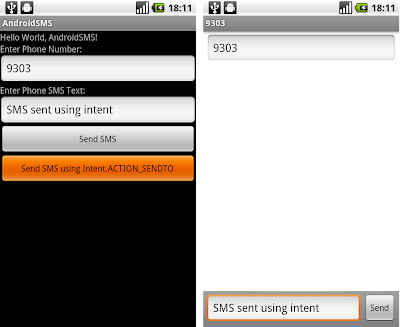 Send SMS using Intent.ACTION_SENDTO