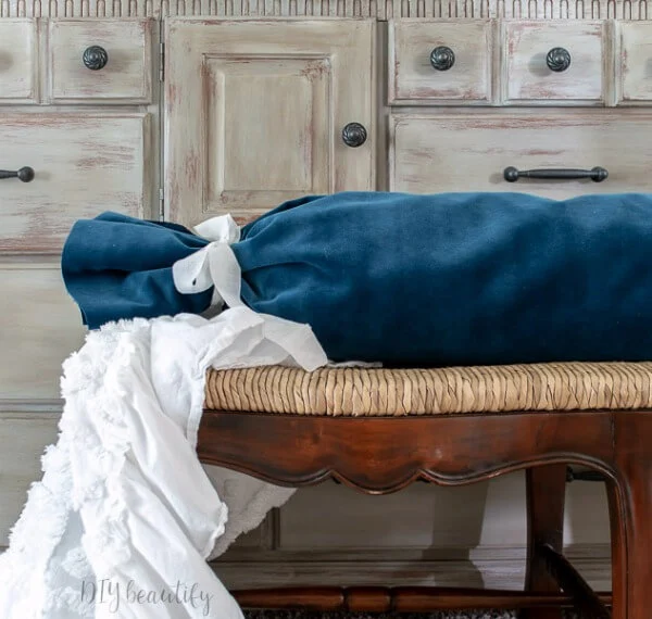 luxurious DIY velvet bolster pillow