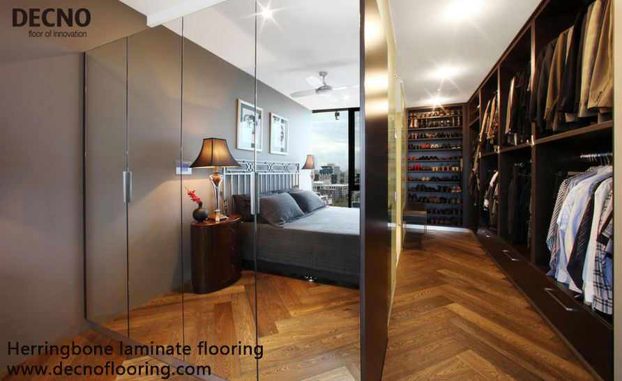 Herringbone laminate flooring