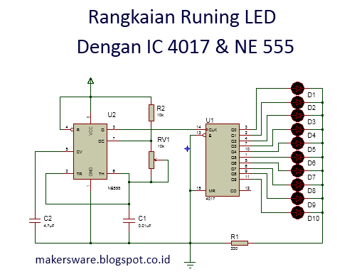 Belajar Elektronik - Merangkaian Running LED - Makers Ware