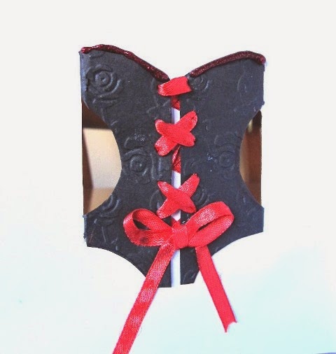 corsé parte trasera tarjeta San Valentín scrapbooking