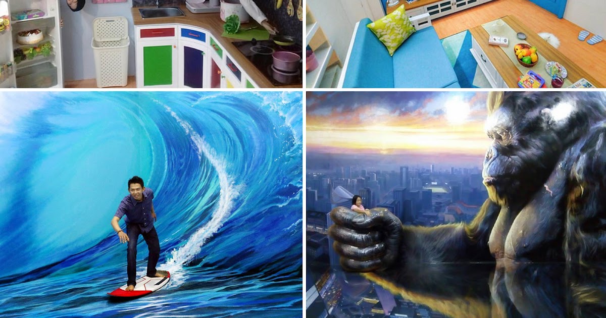Wisata Foto Terbalik dan Latar Lukisan 3D di Bandung