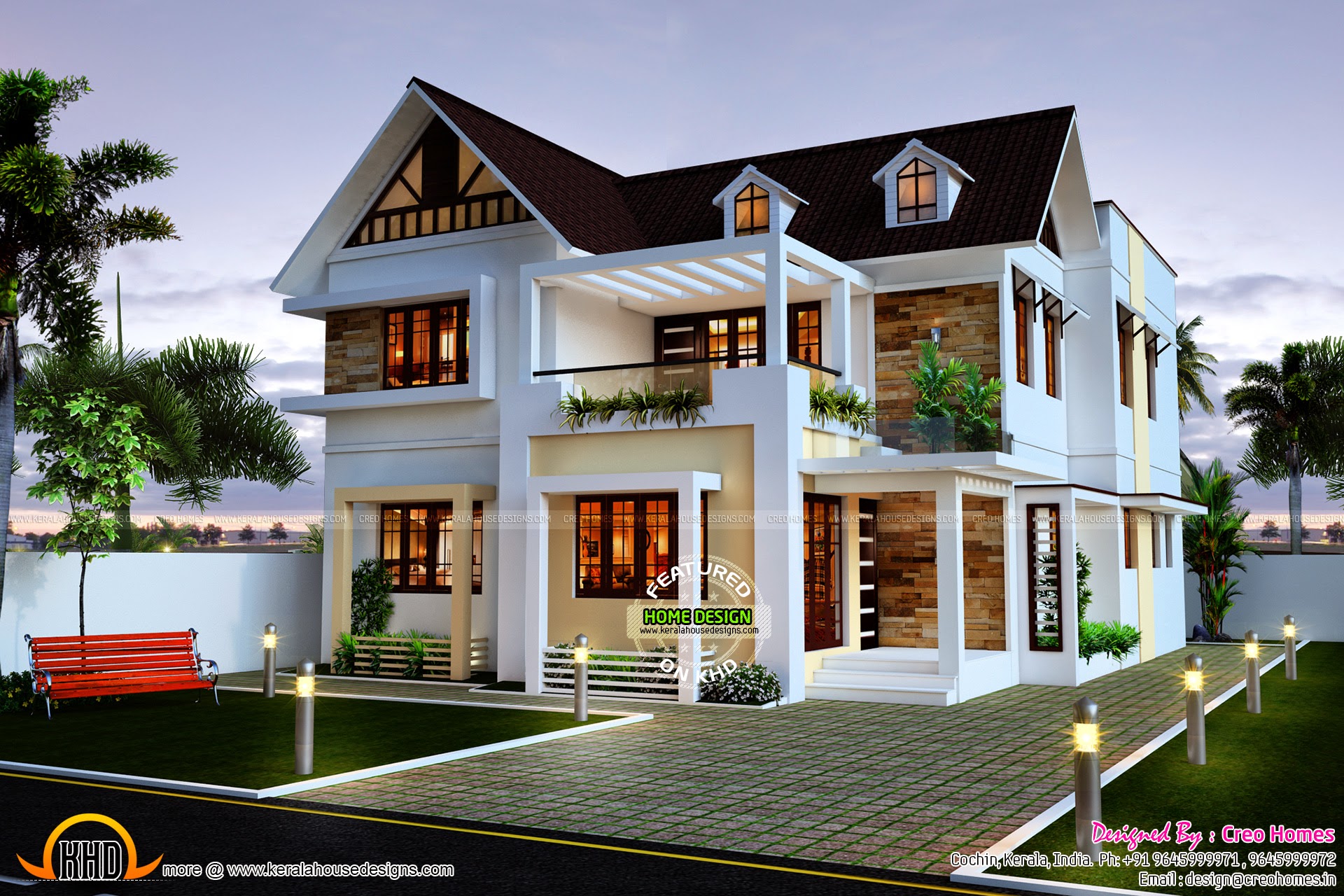 Very beautiful 4 bedroom home - Kerala home design and floor plans - 9K+ house designs