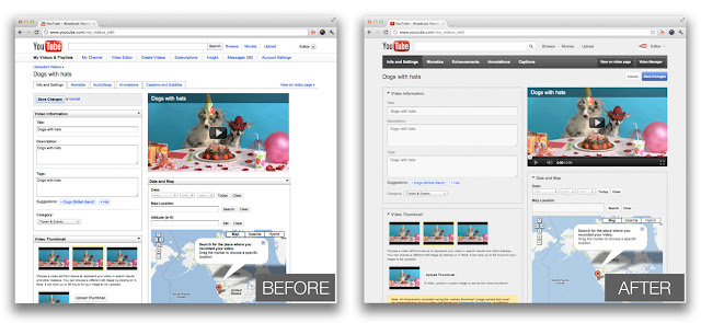 Before and after of Video Manager's navigation