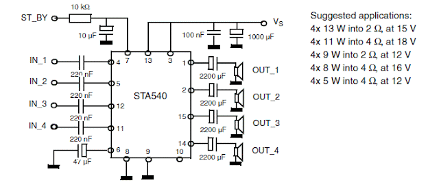 Electronic Projects: STA540 Power Amplifier