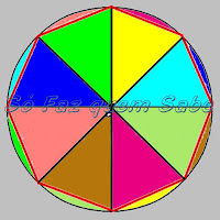 Octógono regular. Circunferência dividida em oito partes iguais.